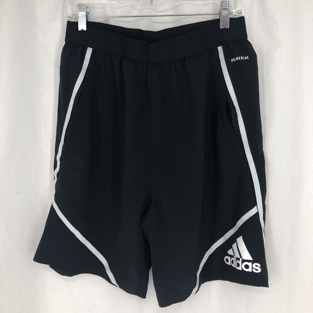 Adidas Primeblue GD8673 Training Shorts Black Active Zip Pockets Medium